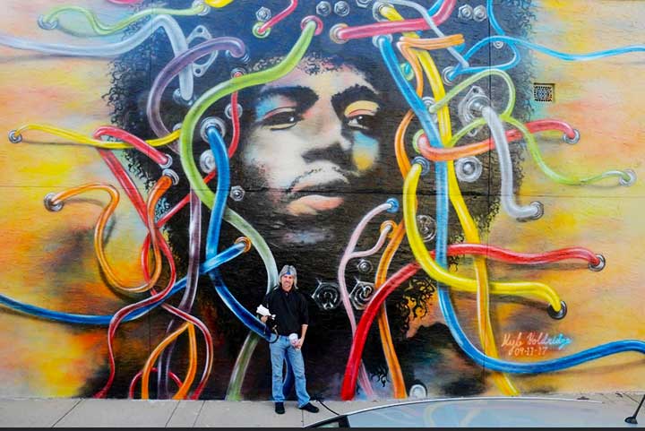 Jimi Hendrix Mural by Kyle Holdridge